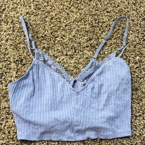 Aerie Light Blue Lace Trim Bra